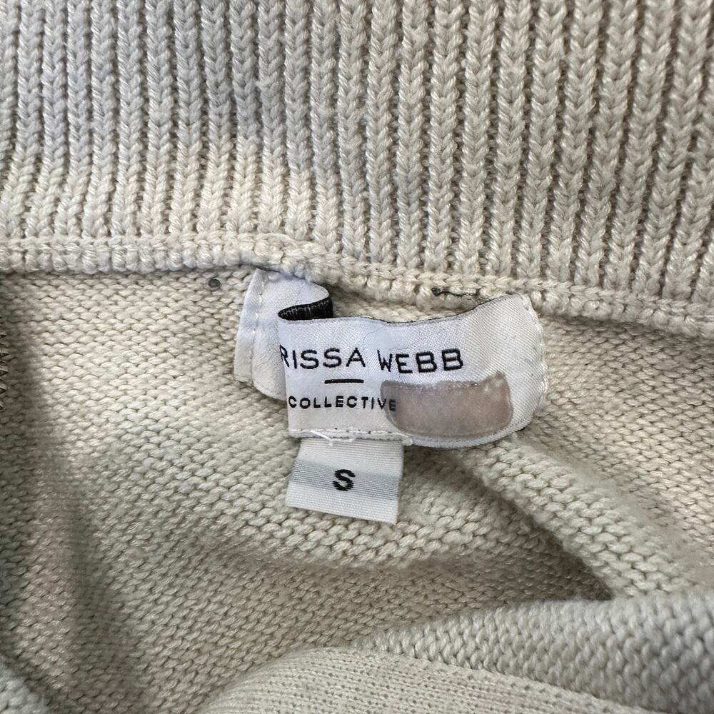 Marissa Webb Striped Quarter Zip Sweater SMALL Fold Over Oversized Nautical $265 - Picture 15 of 15